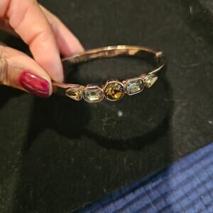 Givenchy Women's Brown Rhinestone Bangle Bracelet